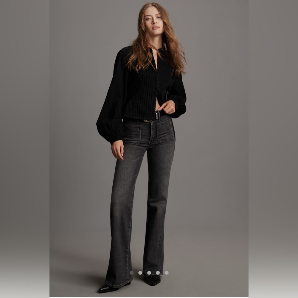 NWT Anthropologie The Mother Patch Pocket Twister Wide-Leg Jean